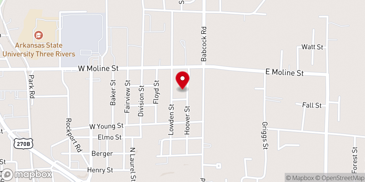 Map showing location of First Freewill Baptist Church