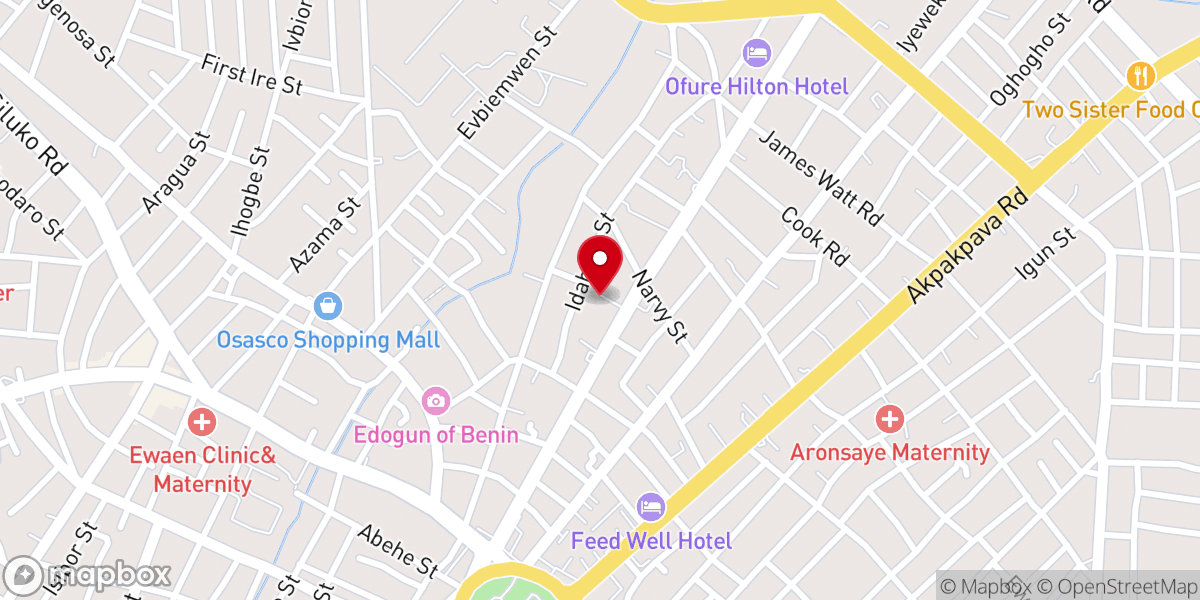 Map showing location of United Baptist Church