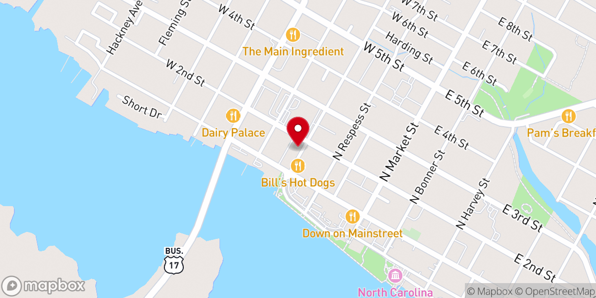 Map showing location of Washington Civic Center
