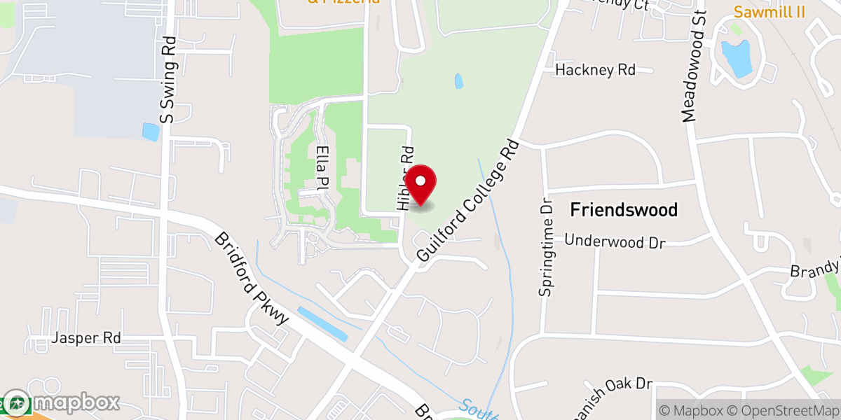 Map showing location of Reynolds Chapel Baptist Church