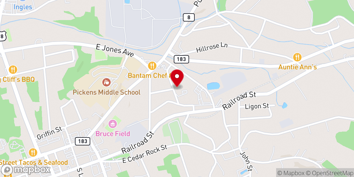 Map showing location of Upstate Bible Study