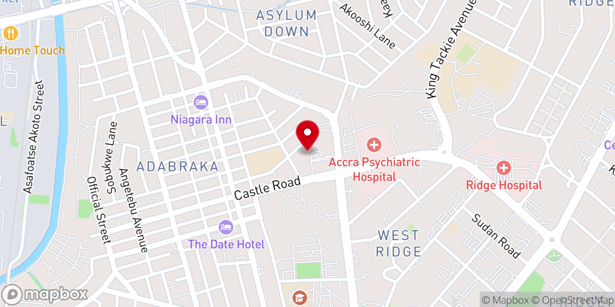 Map showing location of Catholic Archdiocese of Accra