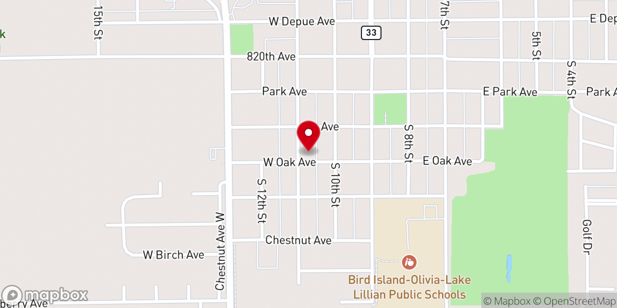 Map showing location of Zion Evangelical Lutheran Church
