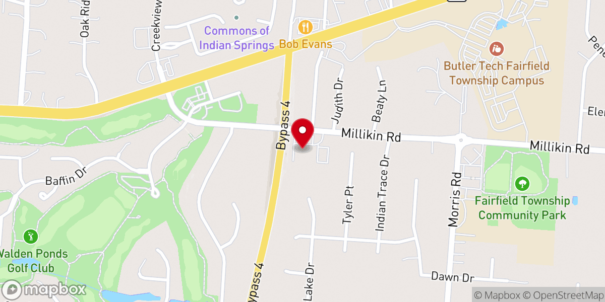 Map showing location of Community Christian Church Hamilton Ohio