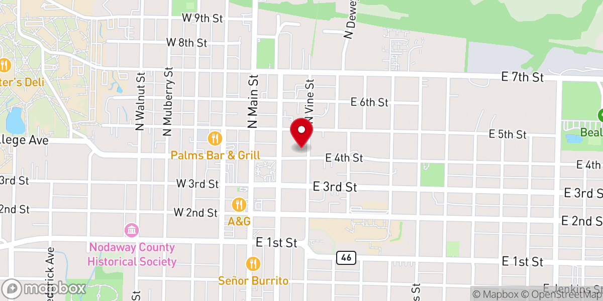 Map showing location of Nodaway County Sheriff's Office