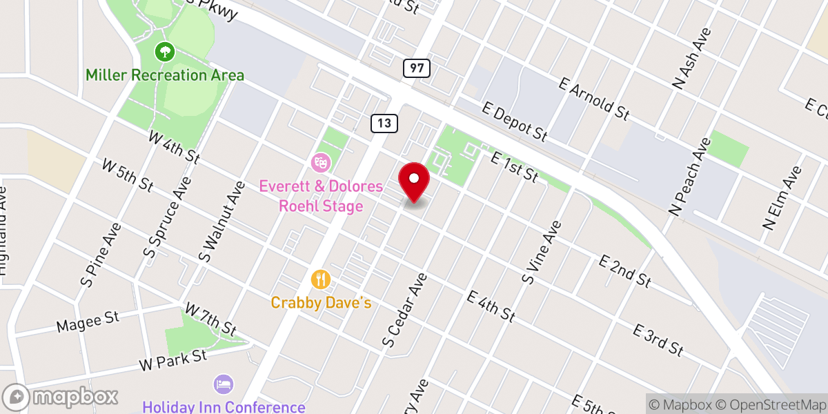 Map showing location of Wesley United Methodist Church