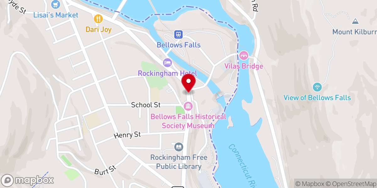 Map showing location of Bellows Falls