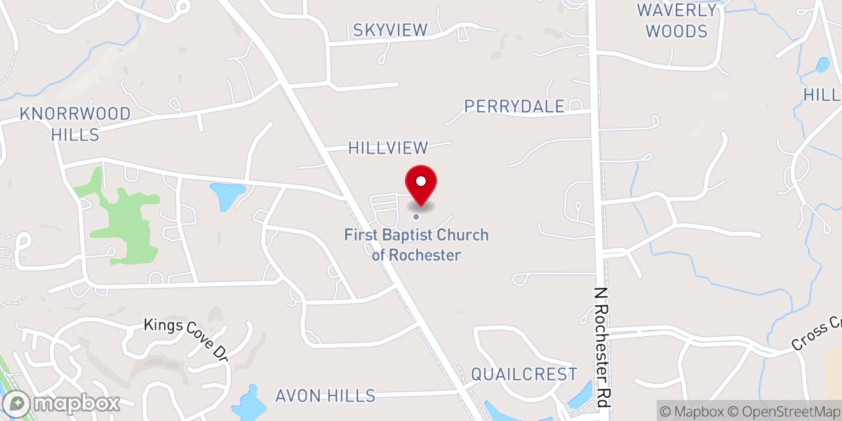Map showing location of First Baptist Church Of Rochester