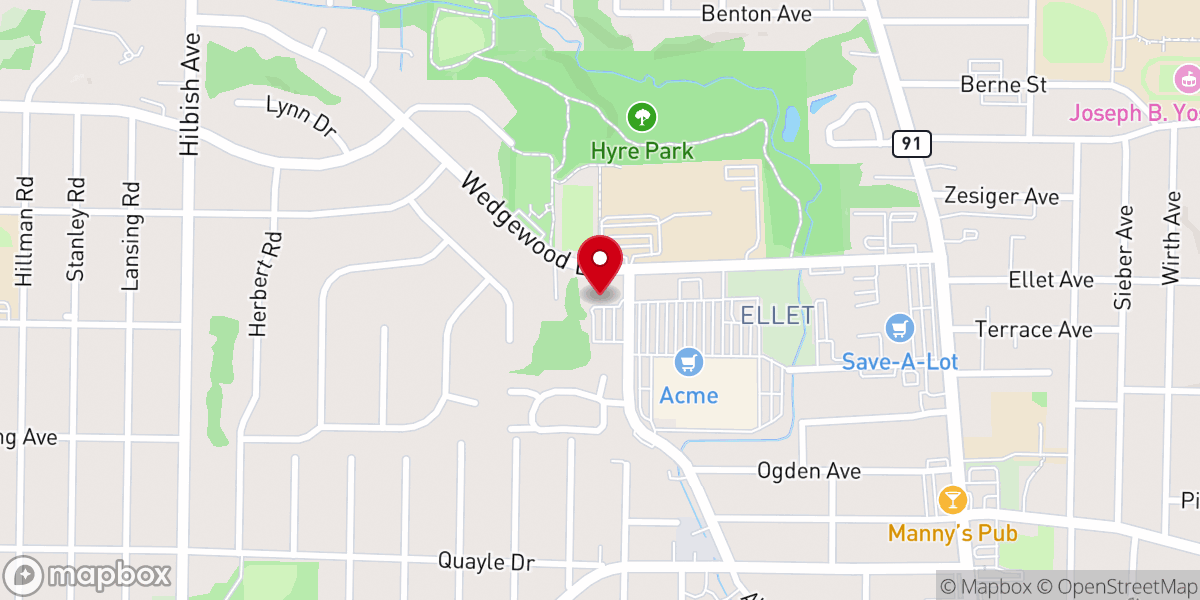 Map showing location of Wedgewood United Methodist Church