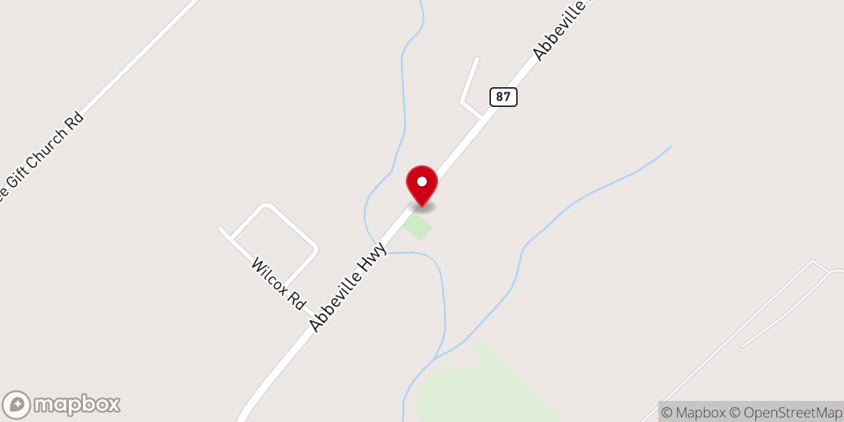 Map showing location of Piney Grove Church