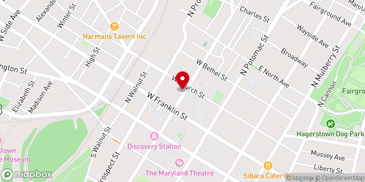 Map showing location of Asbury United Methodist Church