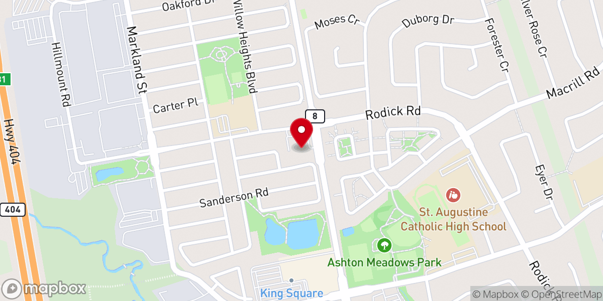 Map showing location of Markham Chinese Baptist Church