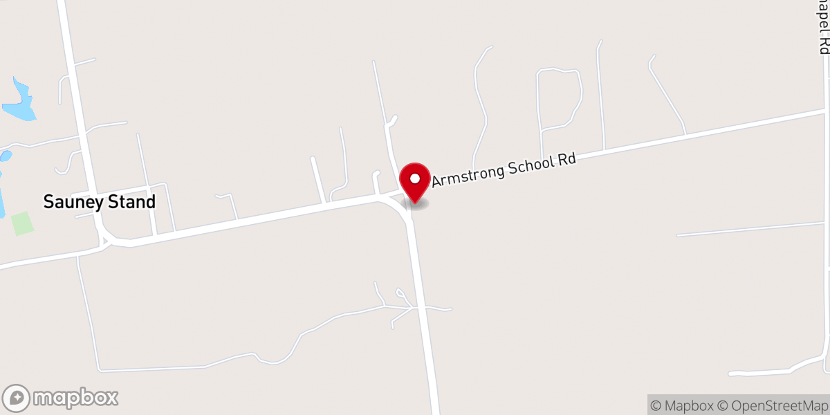 Map showing location of Sauney Chapel AME Church