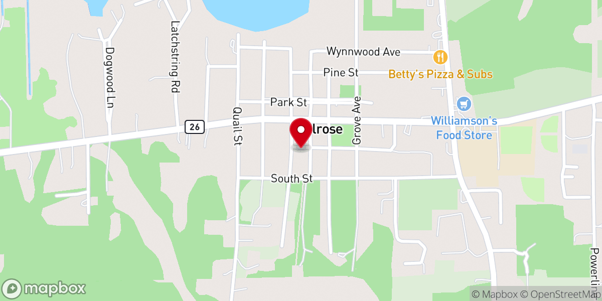 Map showing location of Melrose United Methodist Church