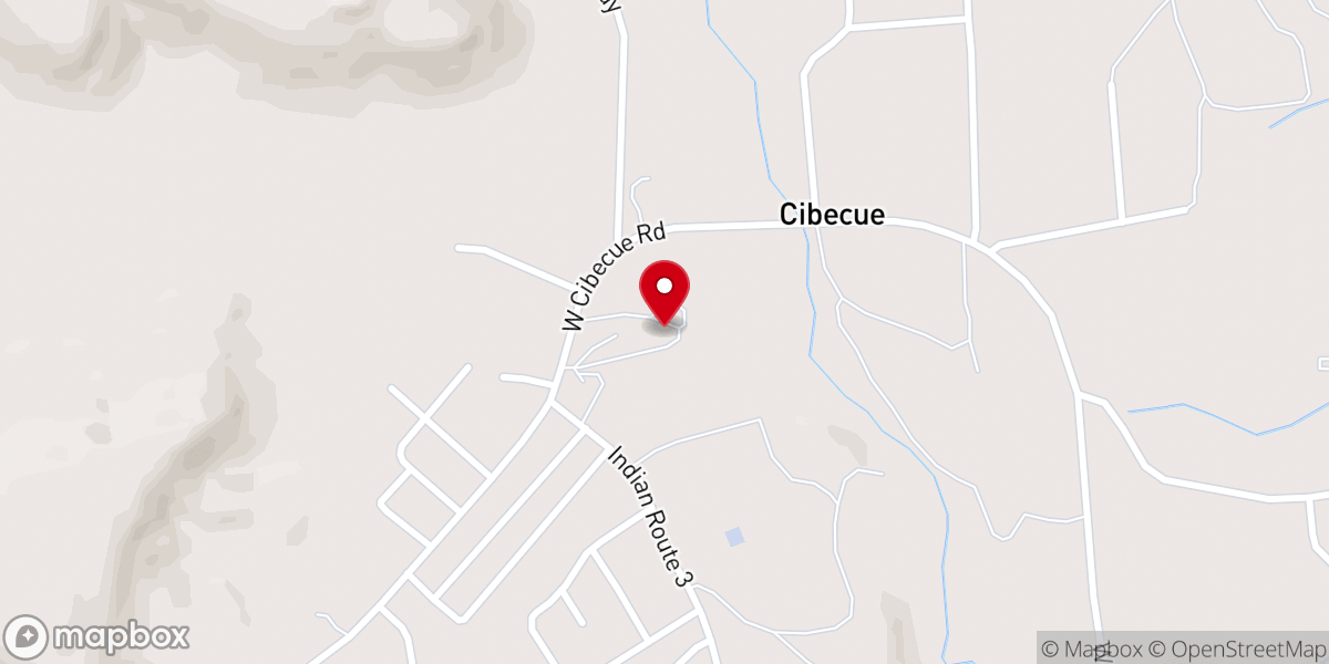 Map showing location of Cibecue Miracle Church