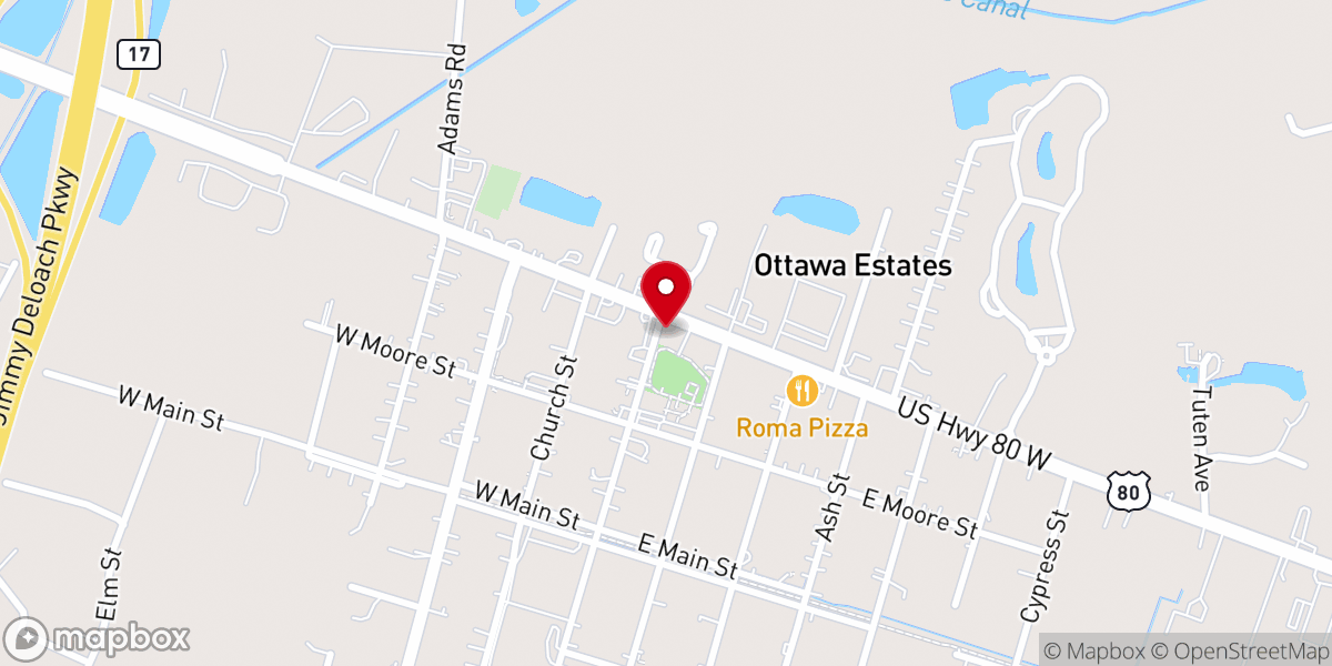 Map showing location of Grace Baptist Church