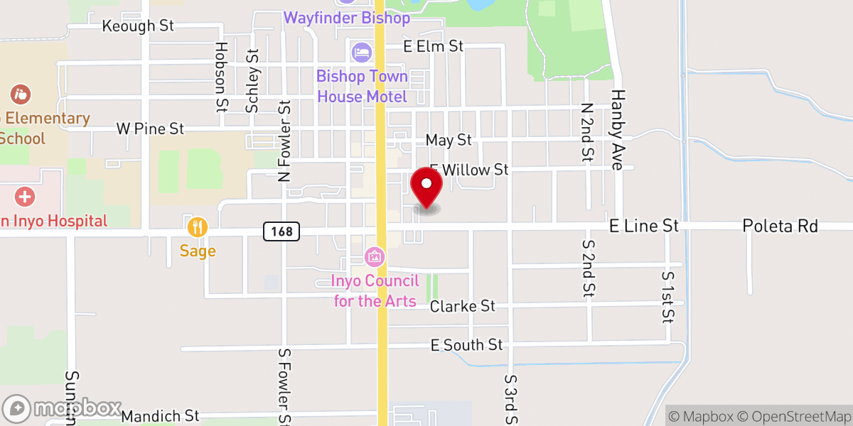 Map showing location of Elks Lodge