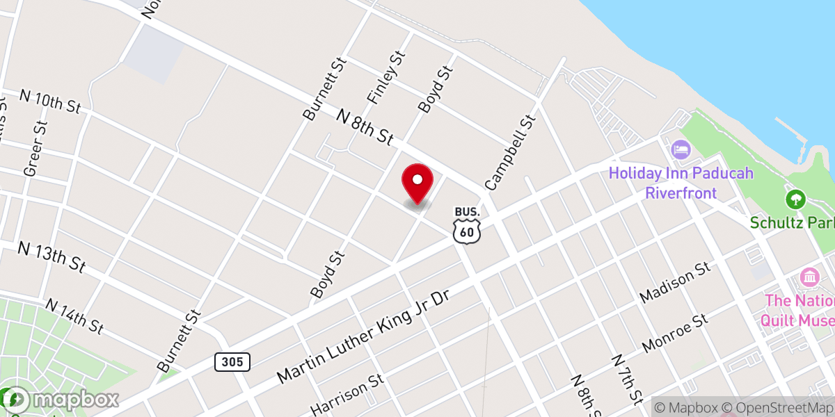 Map showing location of Ninth Street Tabernacle Baptist