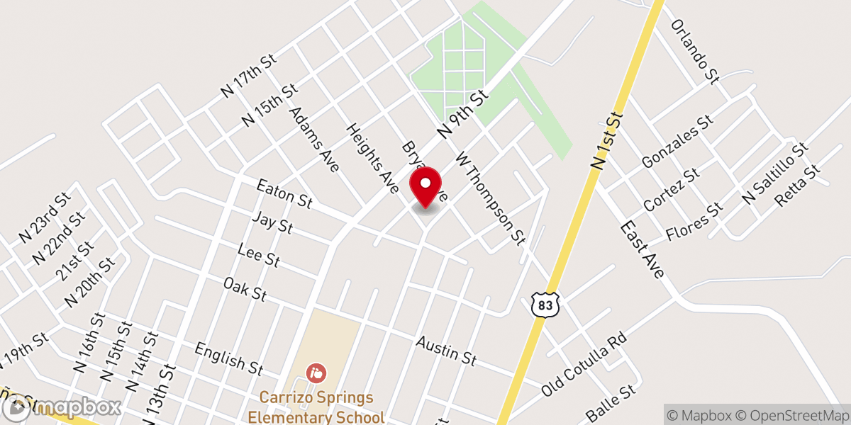 Map showing location of Our Lady of Guadalupe Catholic Church