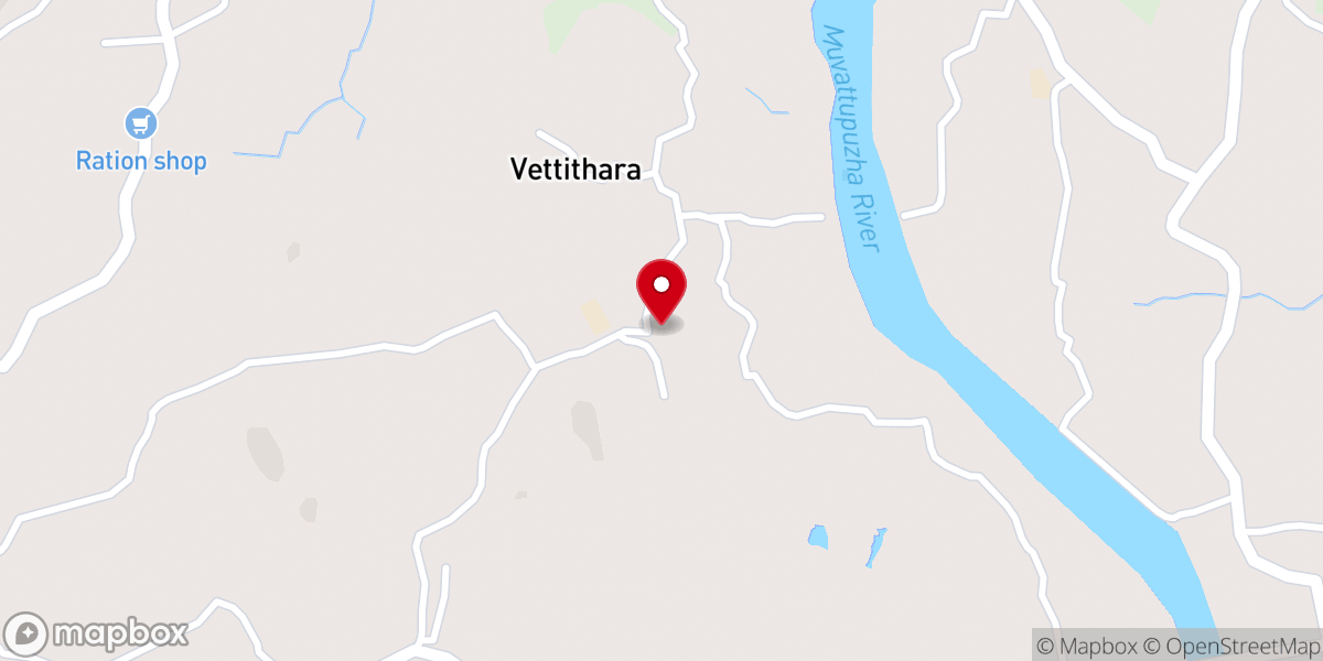 Map showing location of St. Mary's Orthodox Syrian Church, Vettithara