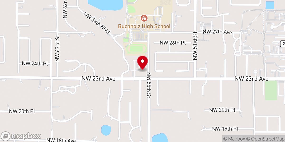 Map showing location of Northwest Baptist Church