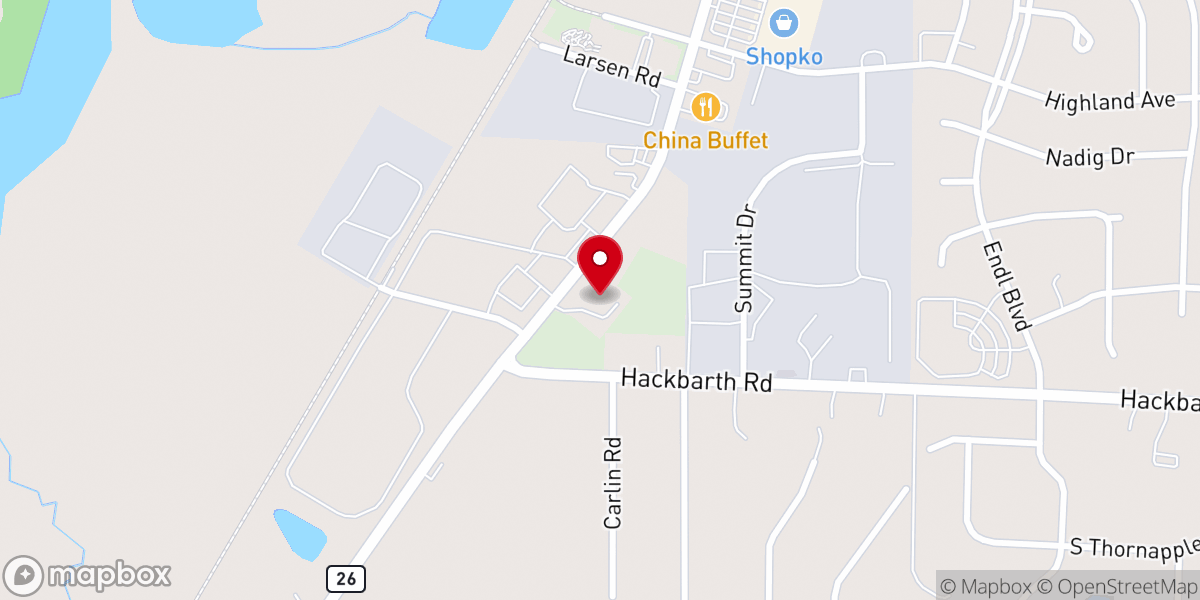 Map showing location of Calvary Lutheran Church