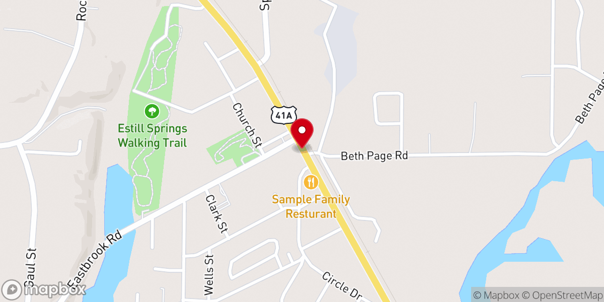 Map showing location of Estill Springs