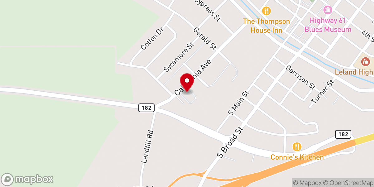 Map showing location of St John's Episcopal Church