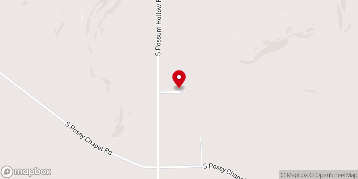 Map showing location of Posey Chapel