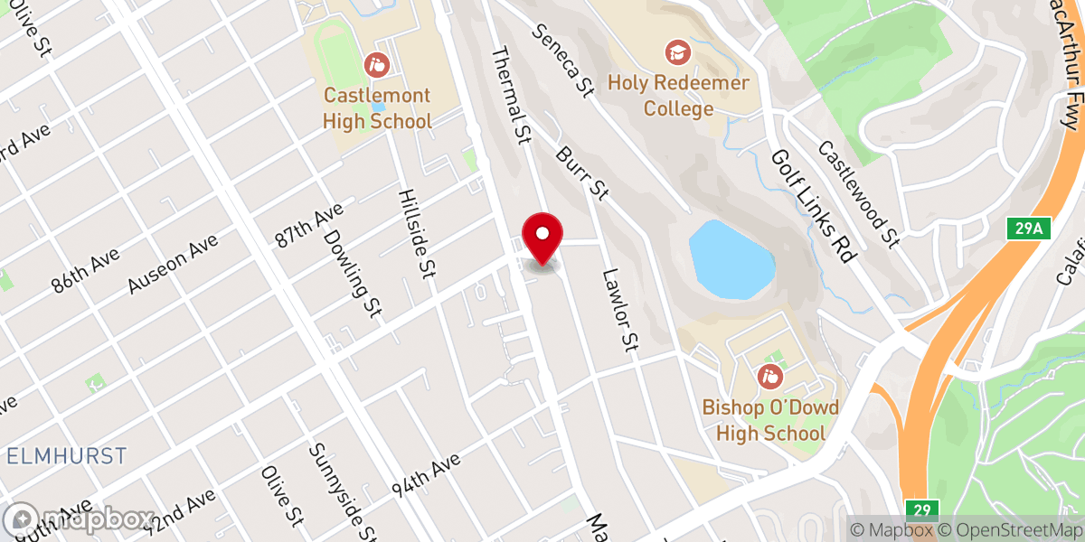 Map showing location of East Oakland Church-God-Christ