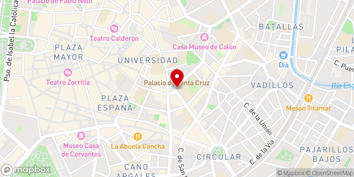 Map showing location of Capilla Colegio San Jose Valladolid