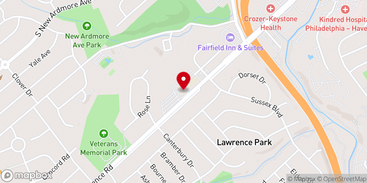Map showing location of Saint Pius X Church