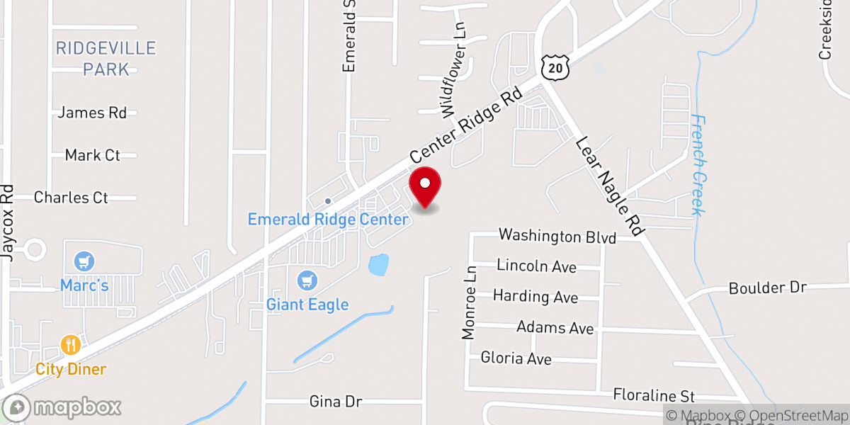 Map showing location of North Ridgeville Community Care