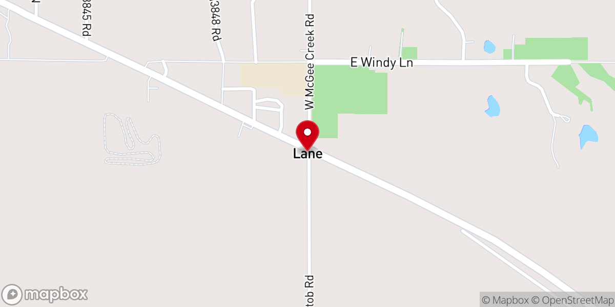 Map showing location of Lane
