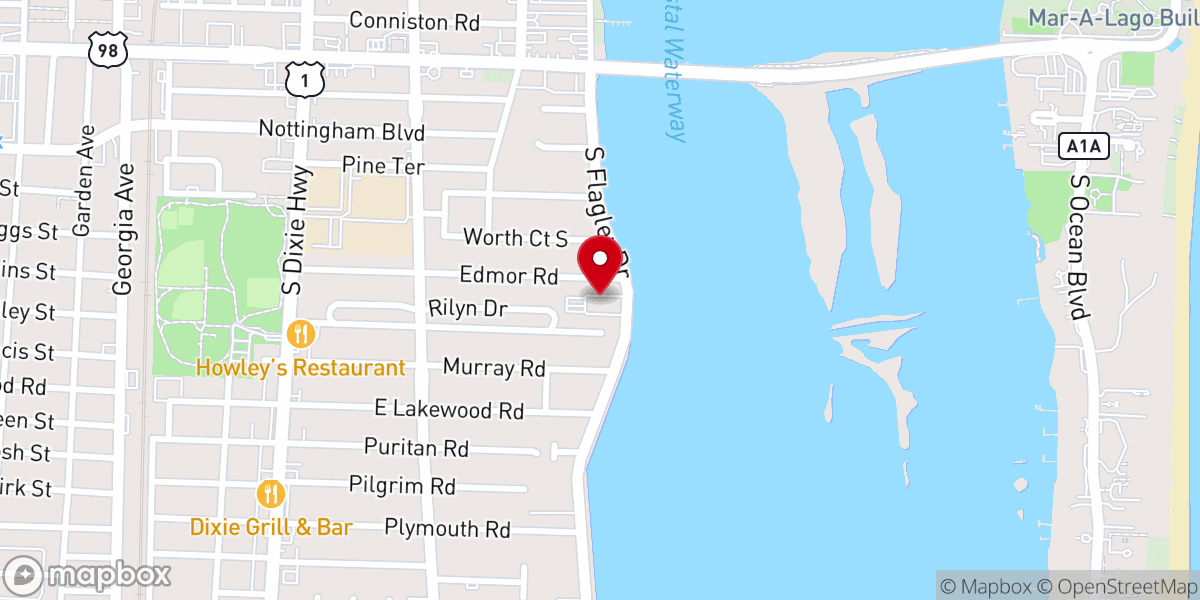 Map showing location of Lakeside Presbyterian Church