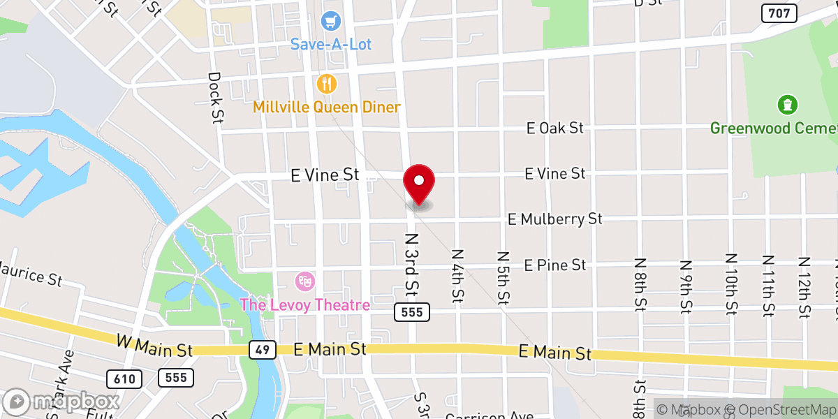 Map showing location of St. Paul's Lutheran Church