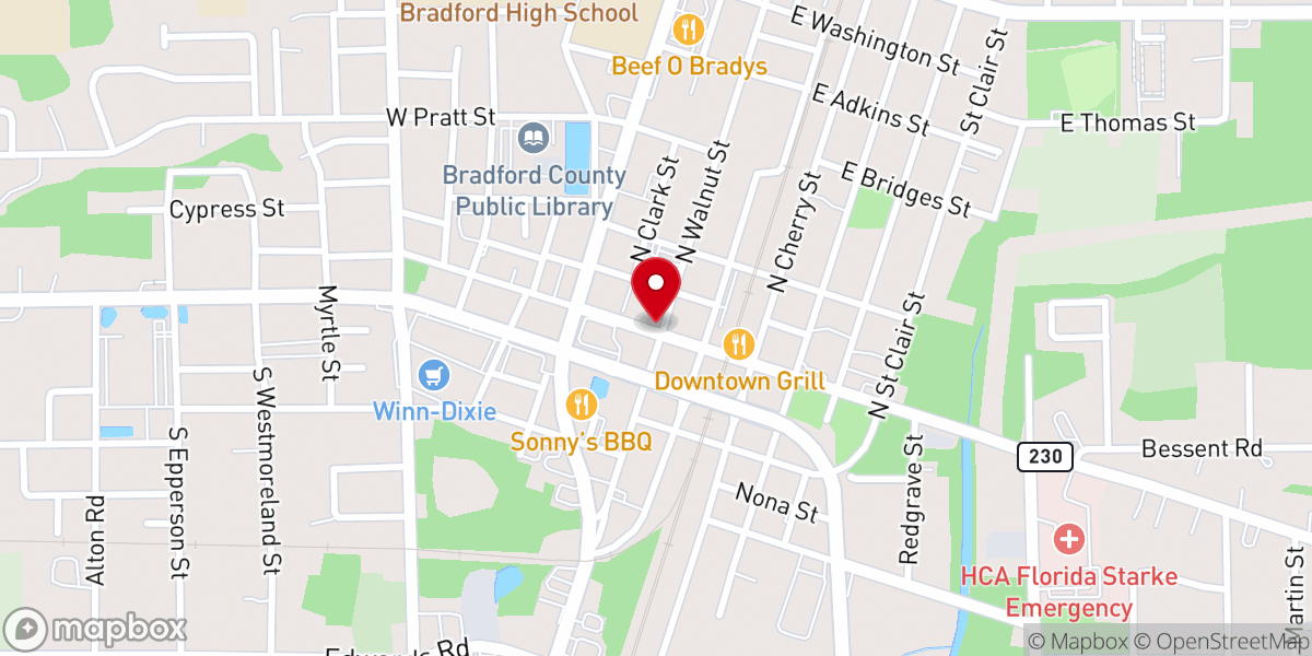 Map showing location of Laurel baptist church