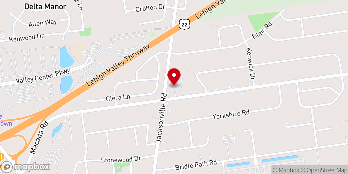 Map showing location of Congregation Brith Sholom