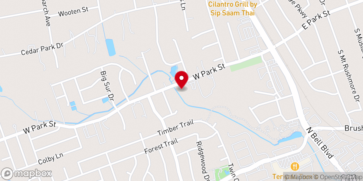 Map showing location of Cedar Park First United Methodist Church
