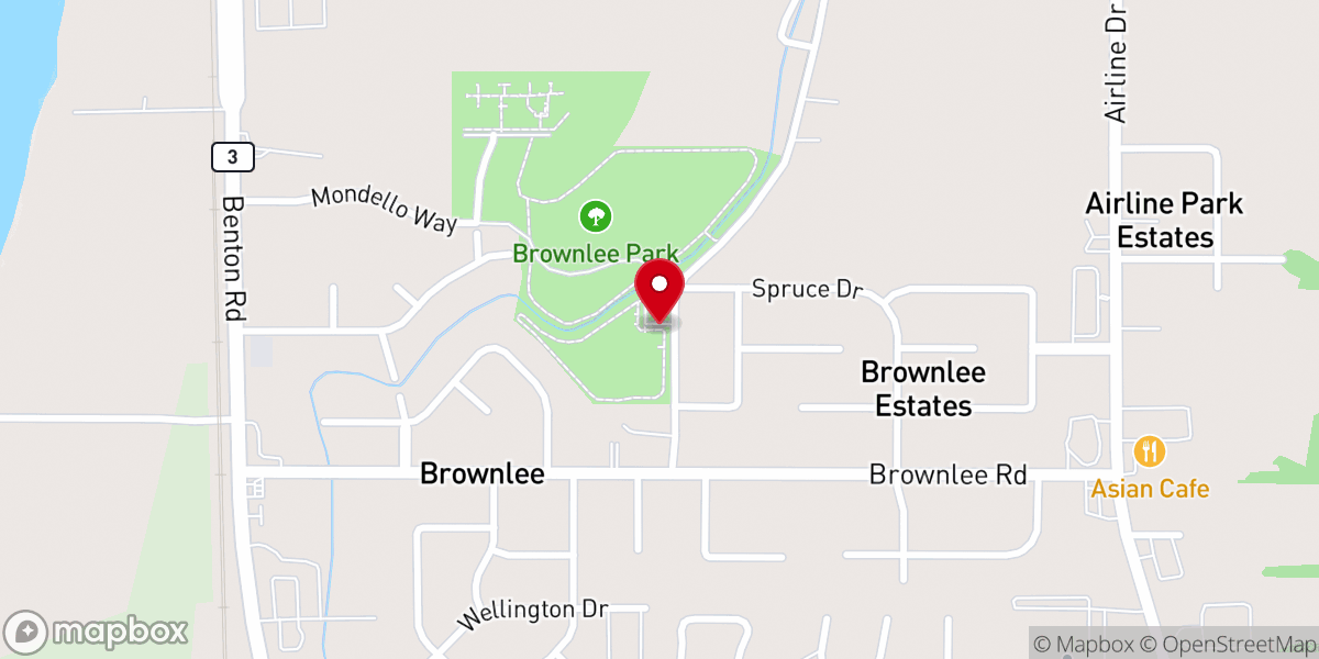 Map showing location of North Bossier Park