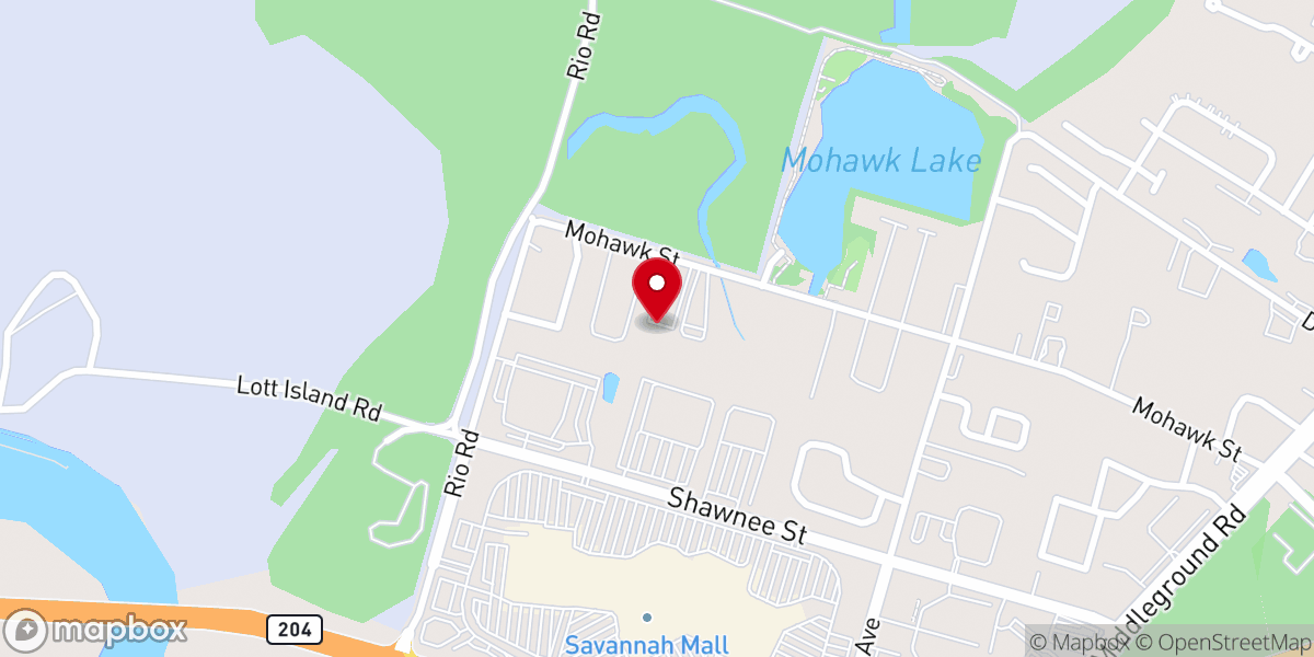 Map showing location of Savannah Baptist Temple