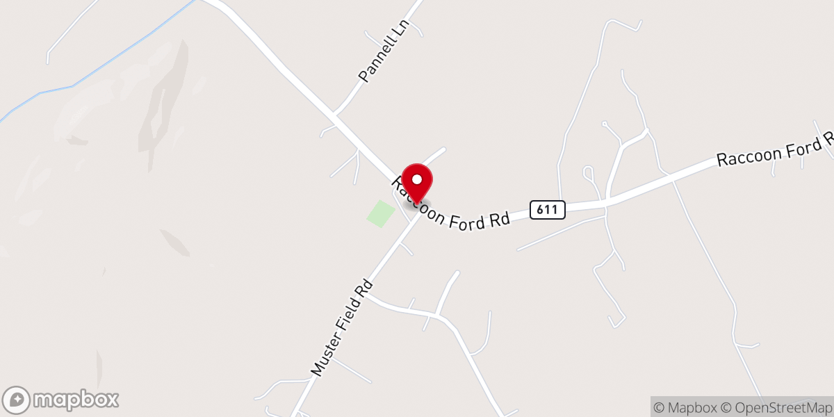 Map showing location of Mt Pisgah Baptist Church
