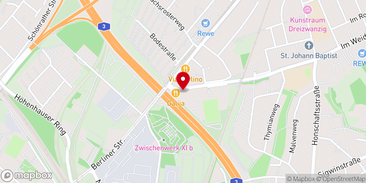 Map showing location of Ecclesia Kirche – Campus Köln