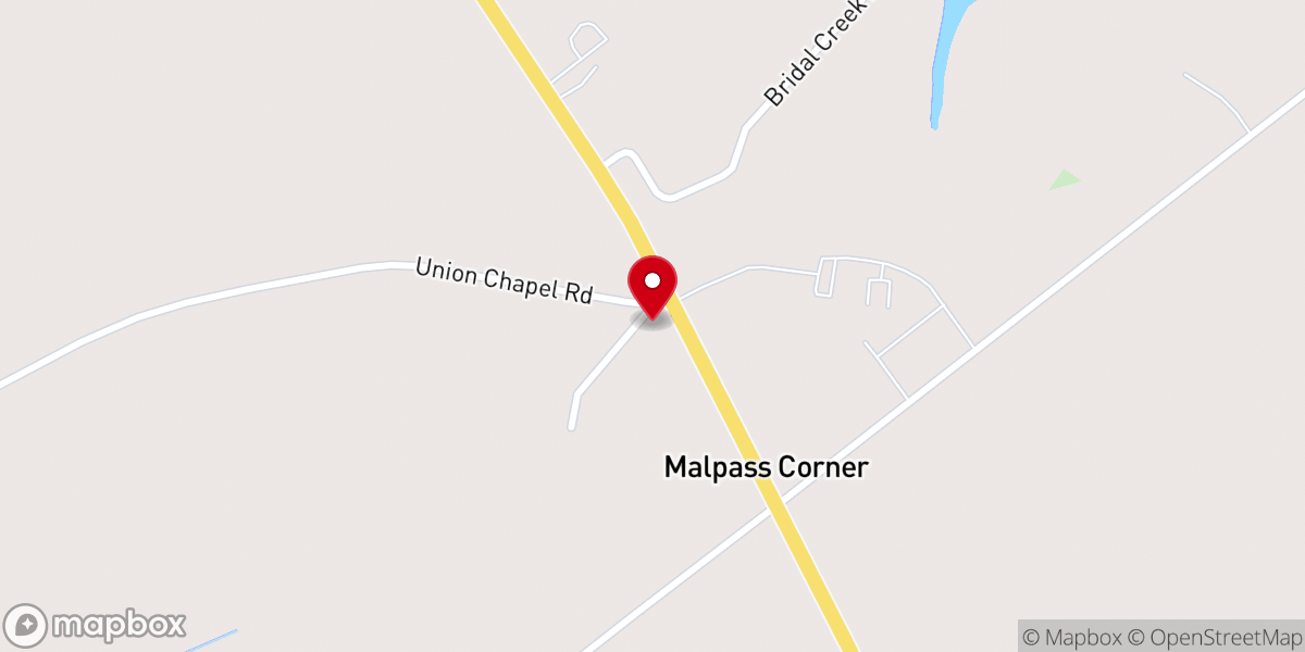 Map showing location of Union Chapel Baptist Church