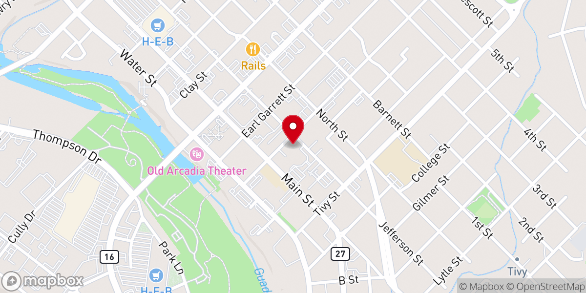 Map showing location of First Assembly of God Church