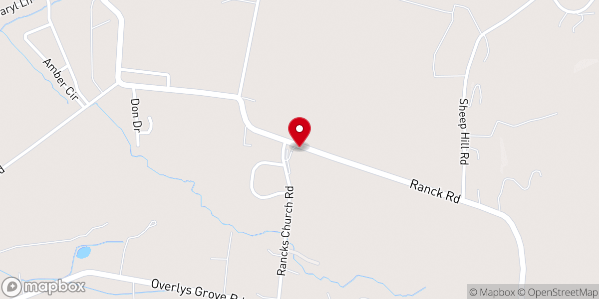 Map showing location of Ranck's United Methodist Church