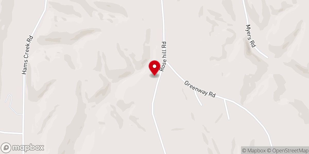 Map showing location of Rose Hill Church