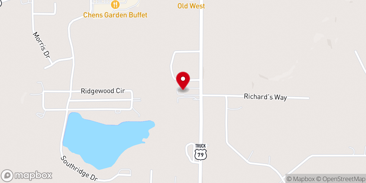 Map showing location of Living Word Worship Center