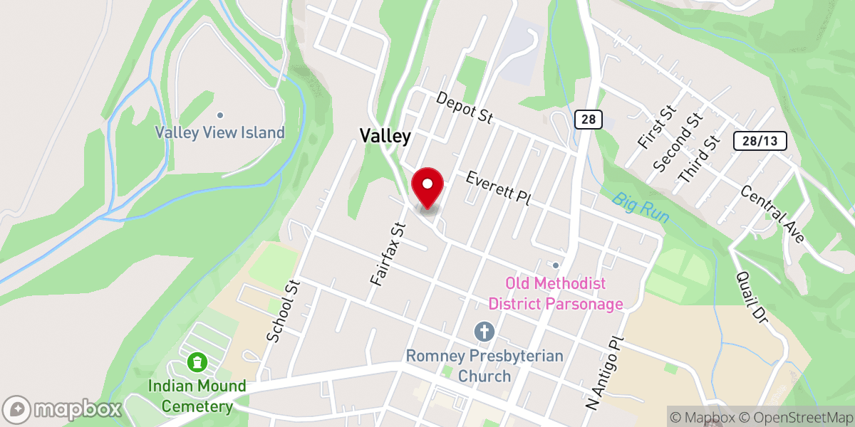 Map showing location of Romney Church of the Nazarene