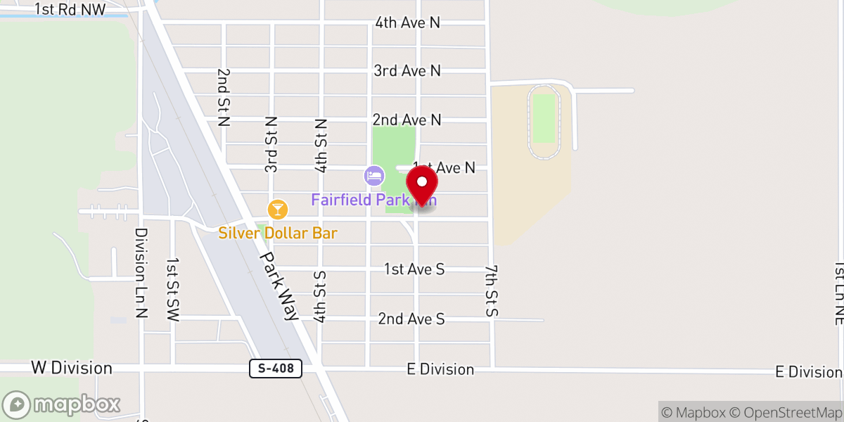 Map showing location of Fairfield Food Pantry
